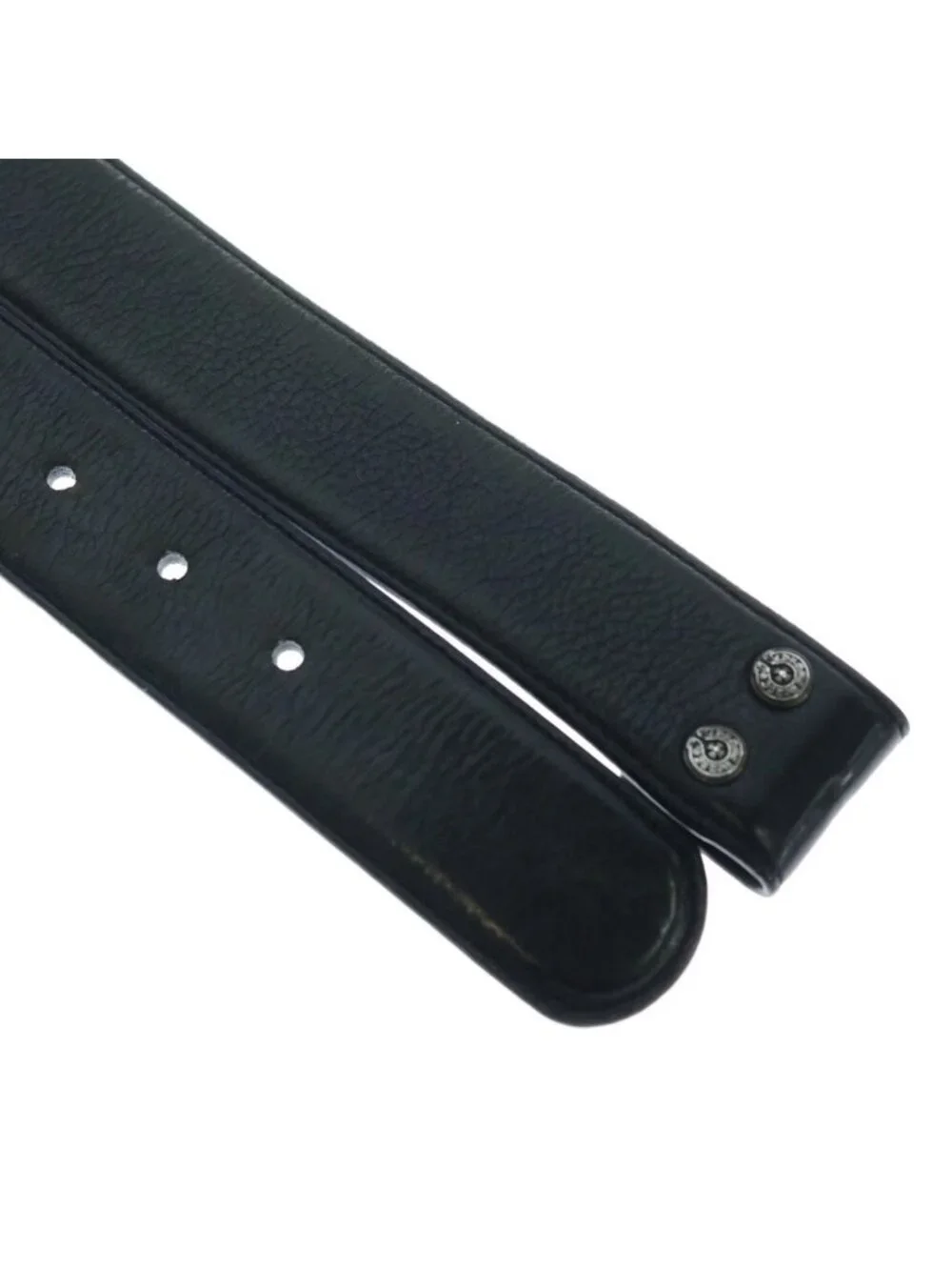 Chrome Hearts 1.5 Strap 1.5 Inch Horseshoe Rivets Leather Belt Black